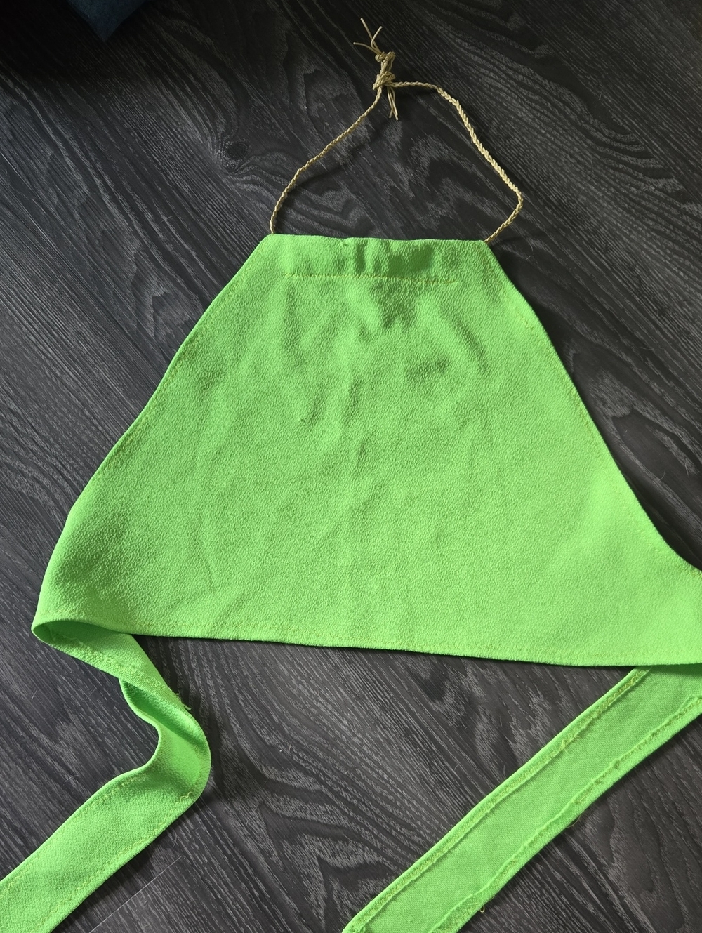 70s Lime Green Halter Top Size XS Handmade
